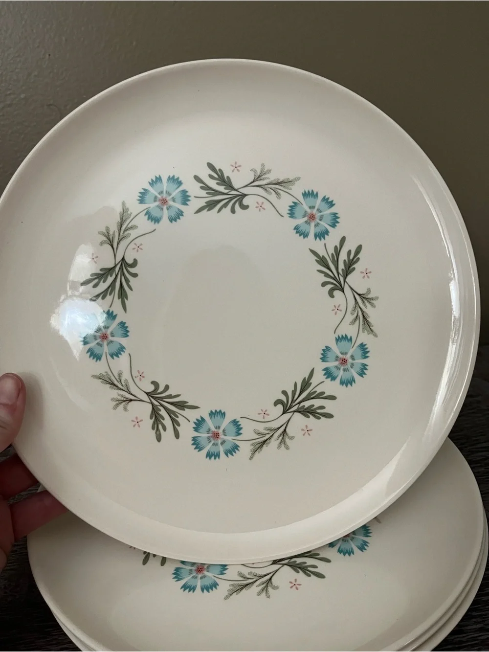 Vintage Taylor Smith & Taylor “Bridal Wreath” dinner plates set of four